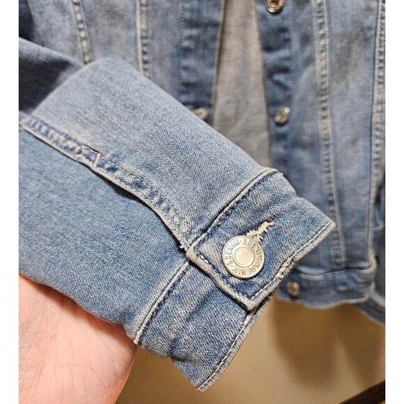 EUC! H&M & Denim Blue Jean Jacket w/ Light Distressing Size 170 / Girl 14+ - Picture 5 of 11